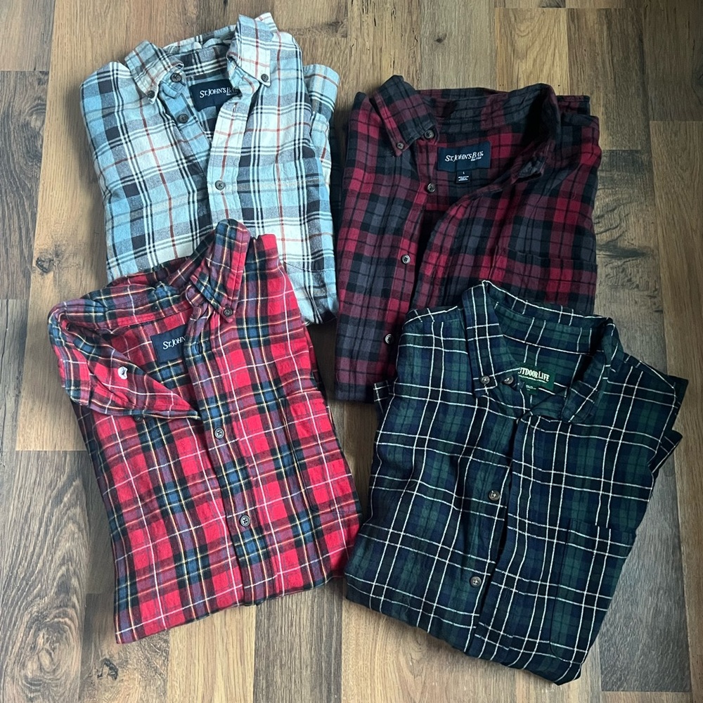 Mens Button Up Plaid Shirts